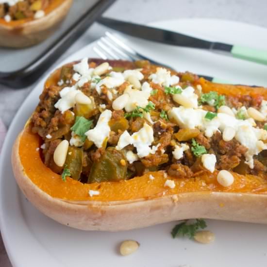 Moroccan Lamb Stuffed Butternut Squash