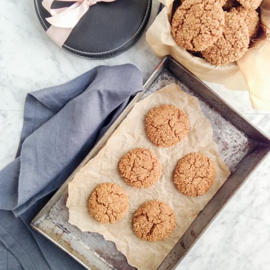 Spelt and Rye Ginger Snap Cookies