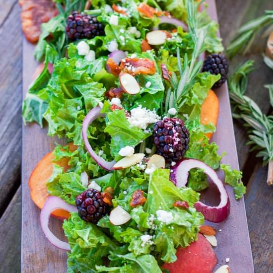 Fall Peach Salad + Rosemary Maple