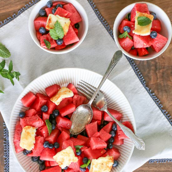Blueberry Watermelon Mojito Salad