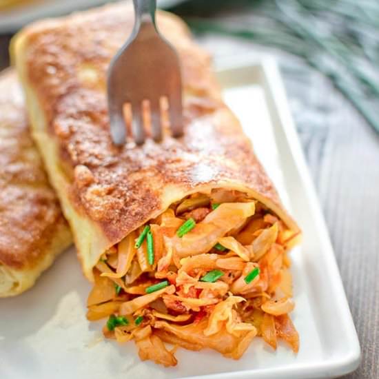 Cabbage Filled Crepes