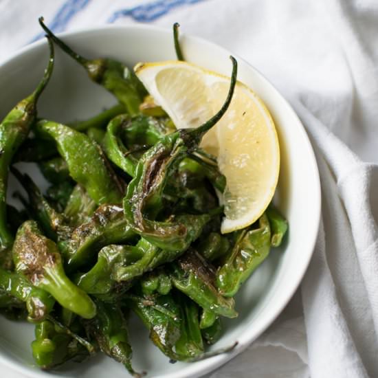 Shishito Peppers with Anchovy Dust