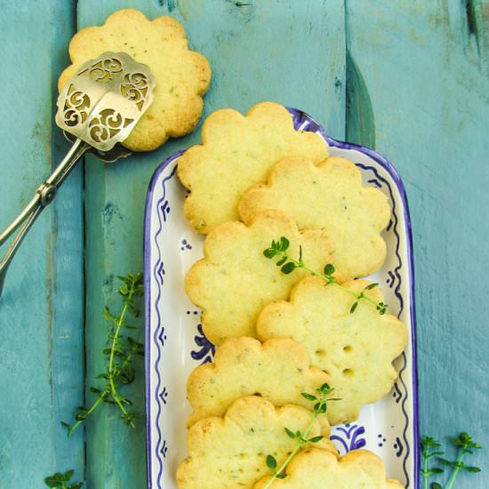 Lemon Thyme Shortbread Cookies