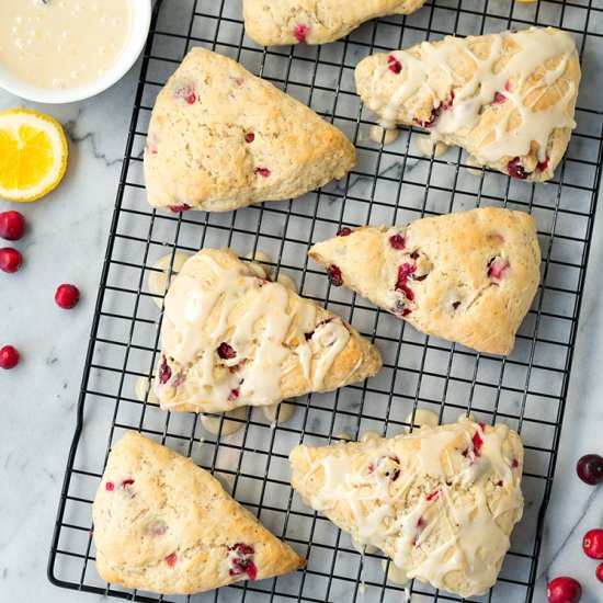 Glazed Cranberry Orange Scones