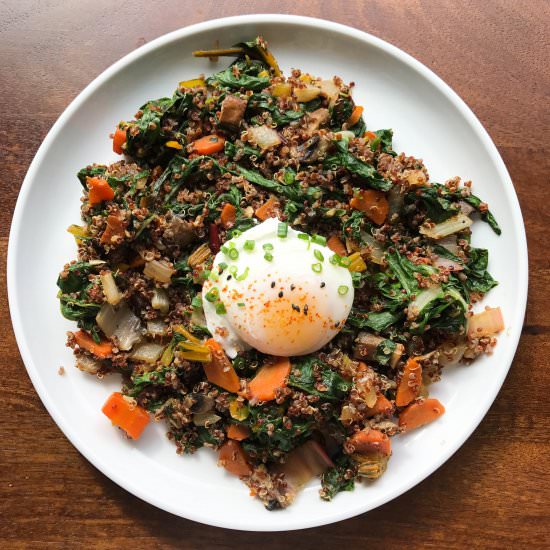 Red Quinoa Plate with Chard