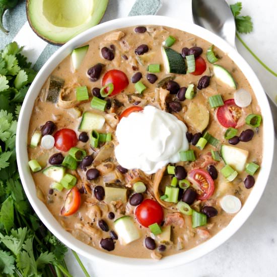 Green Chicken Chili Enchilada Soup
