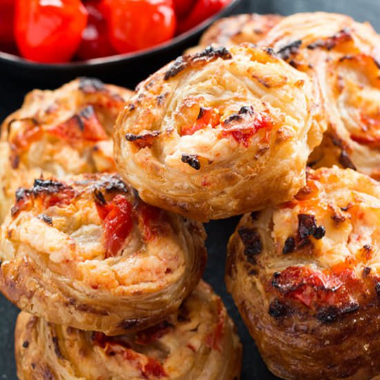 Feta & Sweet Pepper Pastry Swirls