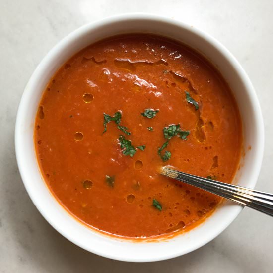Tomato Soup with Butter and Red Onion
