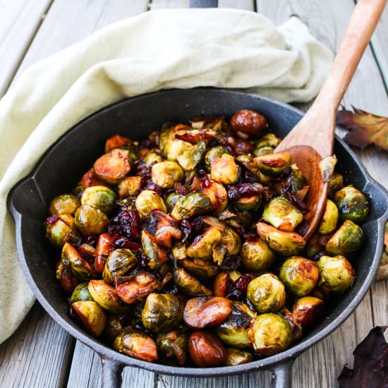 Cranberry Roasted Brussels Sprouts