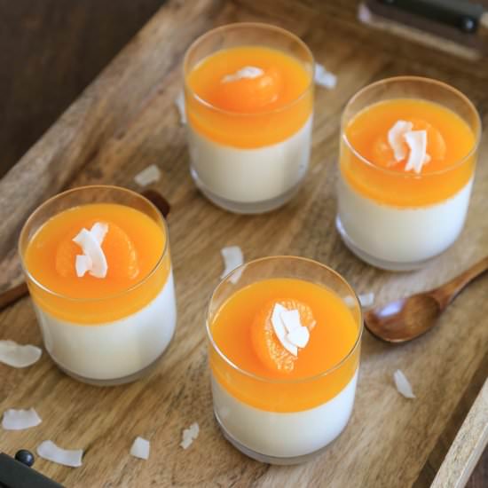 Coconut Mandarin Orange Panna Cotta