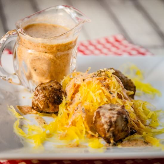 Spaghetti Squash & Meathballs