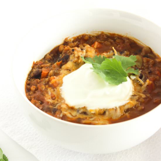 Vegetarian Pumpkin Lentil Chili