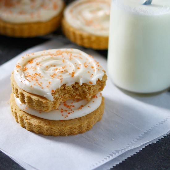 Iced Pumpkin Sugar Cookies