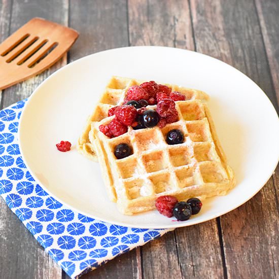 Healthy Waffles with Red Fruit