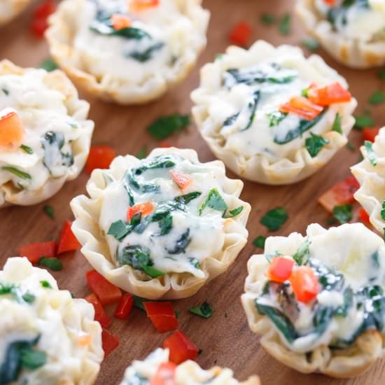 Spinach & Artichoke Dip Phyllo Cups
