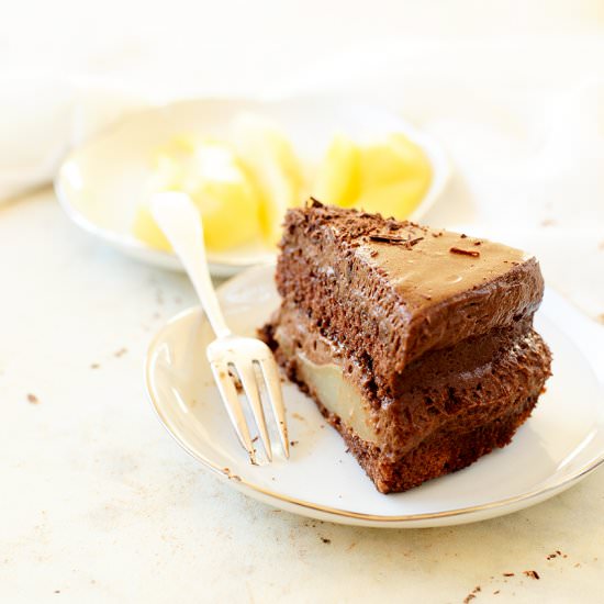 Chocolate Mousse Pear Cake