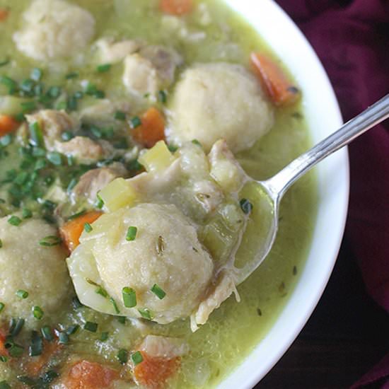 Paleo Chicken and Dumplings Soup