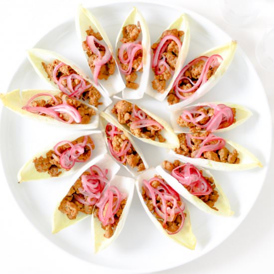 Curried Turkey Endive Salad Bites