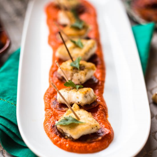 Barramundi Bites w/ Romesco+Chorizo