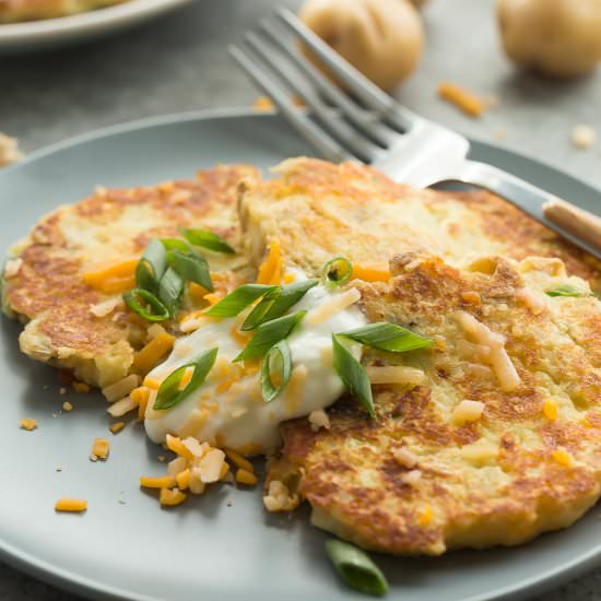 Cheesy Mashed Potato Pancakes
