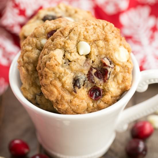 Gingered Cranberry Oatmeal Cookies