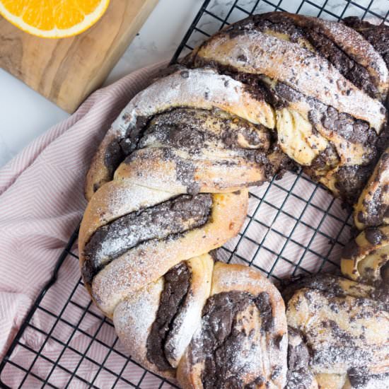 Chocolate Orange Bread Wreath