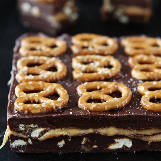Salted Caramel Pretzel Fudge
