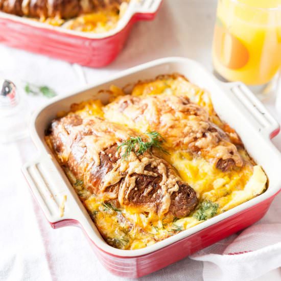 Smoked Salmon Croissant Strata