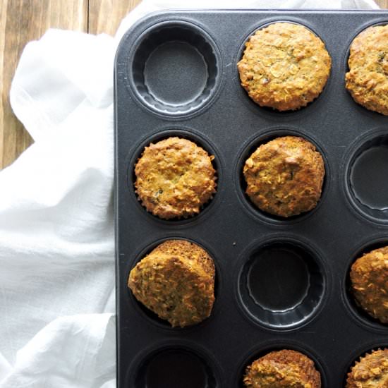 Oatmeal Chia Protein Muffins