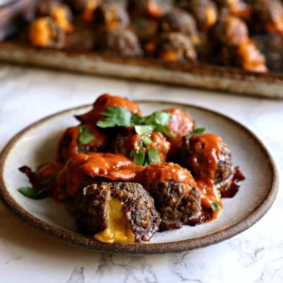 SW Cheddar Stuffed Meatballs