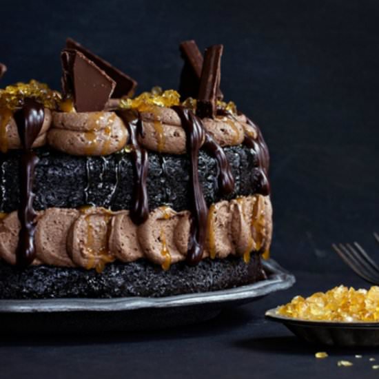 Double Chocolate Salted Caramel Cake