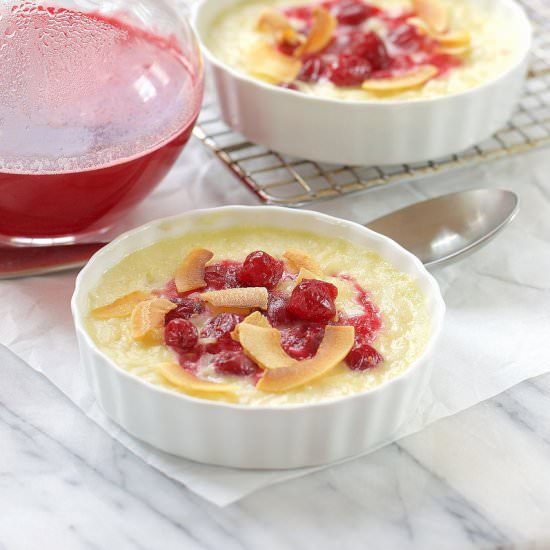 Baked Cranberry Rice Pudding