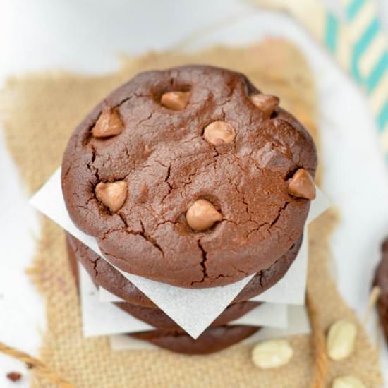 Flourless Double Chocolate Cookies