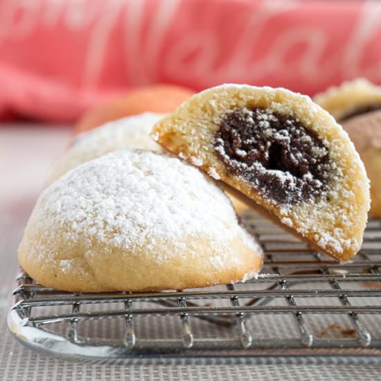 Chocolate Almond Pillow Cookies
