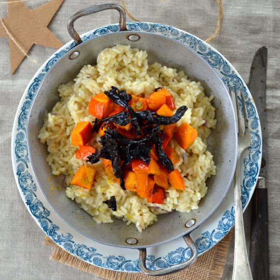 Roasted Squash and Mushroom Risotto