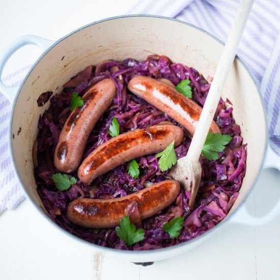 Sweet & Sour Cabbage with Sausage