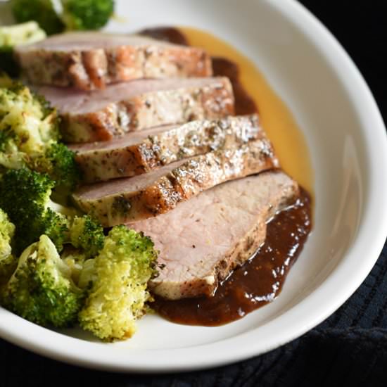 Roast Pork Loin and Fig Sauce