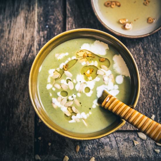 Burnt Garlic Broccoli Soup