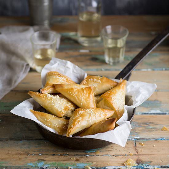 cheese & corn phyllo pies