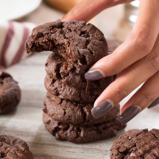 Vegan Double Chocolate Chip Cookies