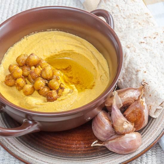 Carrot Hummus, Laffa Bread