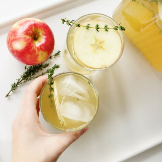 Sparkling Cider + Thyme Mocktails
