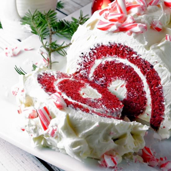 Pepperment Red Velvet Cake Roll