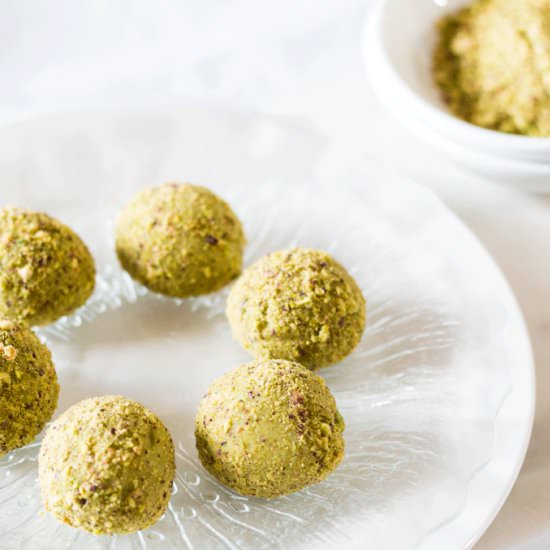 White Chocolate Pistachio Truffles