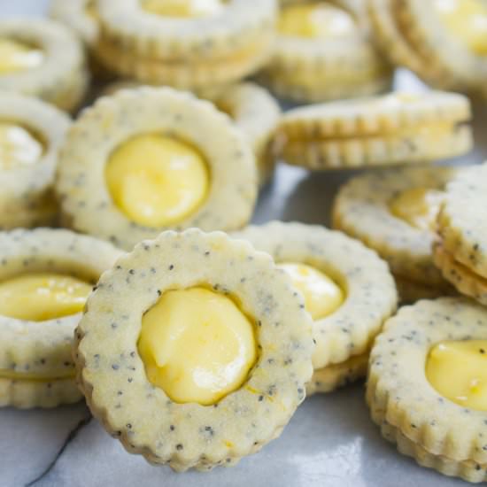Lemon Poppy Seed Linzer Cookies