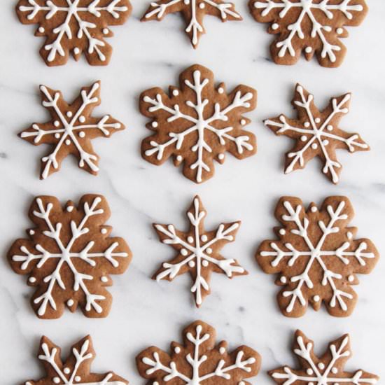 Gingerbread Snowflake Cookies