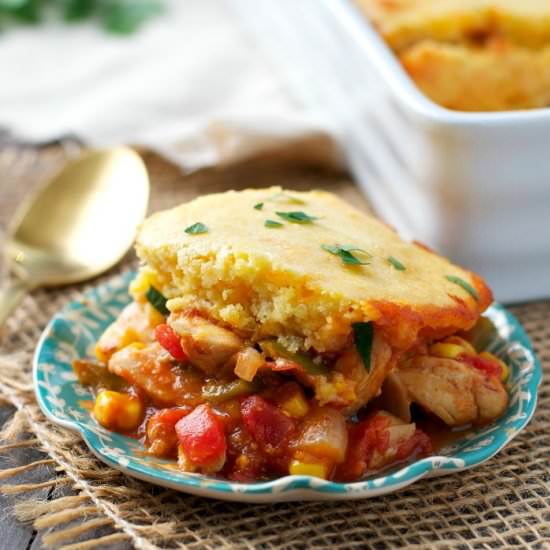 BBQ Chicken Cornbread Casserole