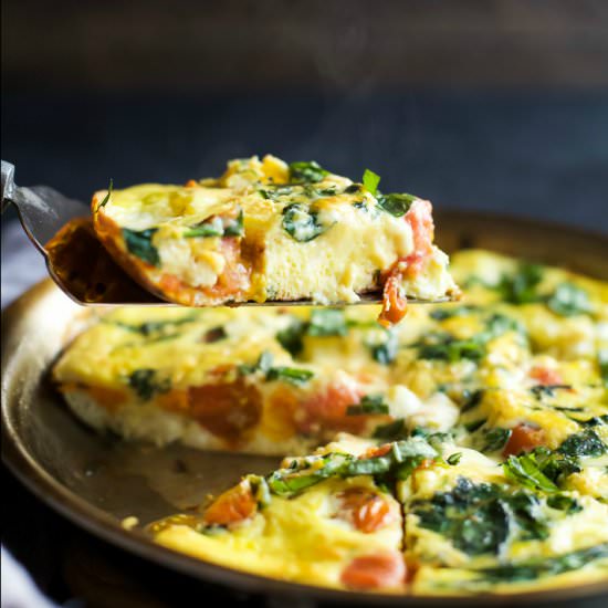 Roasted Tomato Caprese Frittata