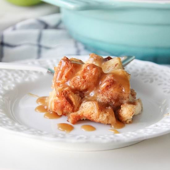 Apple Bread Pudding with Caramel
