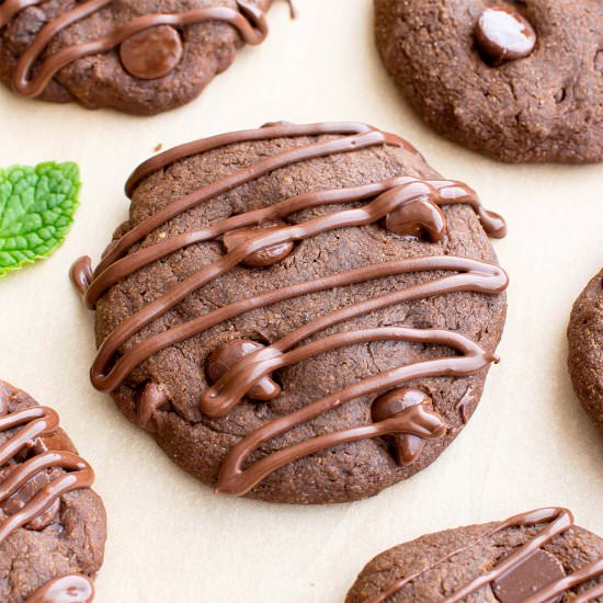 Triple Chocolate Peppermint Cookies